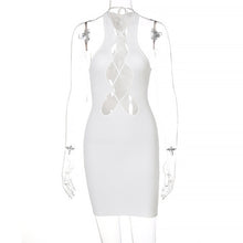 Load image into Gallery viewer, Sexy Cut Out Club Party Bandage Dresses for Women Elegant Bodycon Skinny Mini Dress 2021 Summer Tight Short White Black Outfits