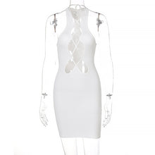 Load image into Gallery viewer, Sexy Cut Out Club Party Bandage Dresses for Women Elegant Bodycon Skinny Mini Dress 2021 Summer Tight Short White Black Outfits