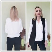 Load image into Gallery viewer, Sexy Deep V-Neck Satin Women&#39;s Blouse Casual Long Sleeve Solid Tops Shirt Female Spring Autumn Fashion Elegant Vintage Shirts