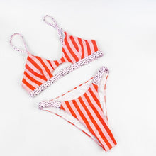 Load image into Gallery viewer, Sexy Dot Floral Bikinis 2021 Mujer New Push Up Swimwear Women Hollow Out Swimsuit Patchwork Summer Beachwear Swimming Biquini