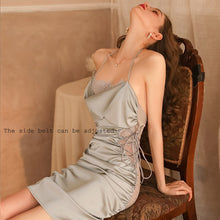 Load image into Gallery viewer, Sexy Dress Suspender Nightdress Women&#39;s Underwear Lace Babydolls Suspender Sleepwear See-Through Lingerie Pleated Sling Skirt