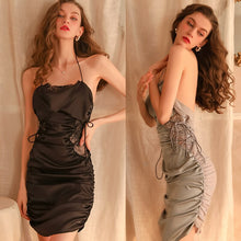 Load image into Gallery viewer, Sexy Dress Suspender Nightdress Women&#39;s Underwear Lace Babydolls Suspender Sleepwear See-Through Lingerie Pleated Sling Skirt