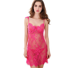 Load image into Gallery viewer, Sexy Dress for Sex Night Women Green Nightdress Lace See Through Nightgowns with Under Wire Sleepwear Lingerie Nightwear