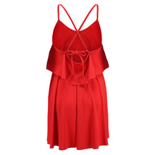 Load image into Gallery viewer, Sexy Dress for Women Backless Red Mini Dress Fashion Sleeveless Women&#39;s Dress Spaghetti Strap Pleated Red Dress