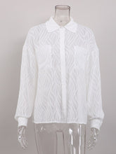 Load image into Gallery viewer, Sexy Elegant See Through Ladies Office Blouse Shirts Women 2022 Fashion V Neck Long Sleeve White Shirt Casual High Street Top