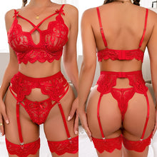 Load image into Gallery viewer, Sexy Erotic Lingerie Women Bra And Panty Garters 3pcs See Through Lingerie Sets Sexy Women&#39;s Underwear Set Porn Sexy Costumes