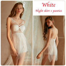 Load image into Gallery viewer, Sexy Fashion Pajama Set Sexy Lingerie Perspective Lace Tulle Nightwear Temptation Loungewear Women Sleepwear Home Clothes