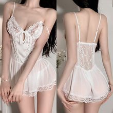 Load image into Gallery viewer, Sexy Gauze Night Dress Teen Girl Kawaii LingerieIns Style Lace Sleepwear Women Camisole Backless Sleep Tops Nightgown Summer