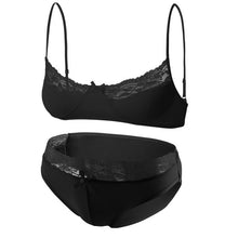 Load image into Gallery viewer, Sexy Gay Men Lace Lingerie Exotic Sets Sissy Nightwear Lace Patchwork Adjustable Spaghetti Strap Bra Tops with Briefs Clubwear