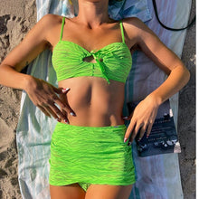 Load image into Gallery viewer, Sexy Green Sheer Mesh Bodycon Dress Sets Club Outfits Summer Skirt Set for Women 2021 Festival Two Piece Set Dropshipping