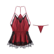 Load image into Gallery viewer, Sexy Halter Dress Backless Temptation Maid Pajamas Slightly Transparent Lace Uniform Catholic Schoolgirl Uniform Lingerie Kitten