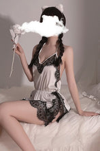 Load image into Gallery viewer, Sexy Halter Sling Nightdress Underwear Female V-neck Backless Lace Temptation Home Clothes Sleepwear Women Nightgown Silk Dress