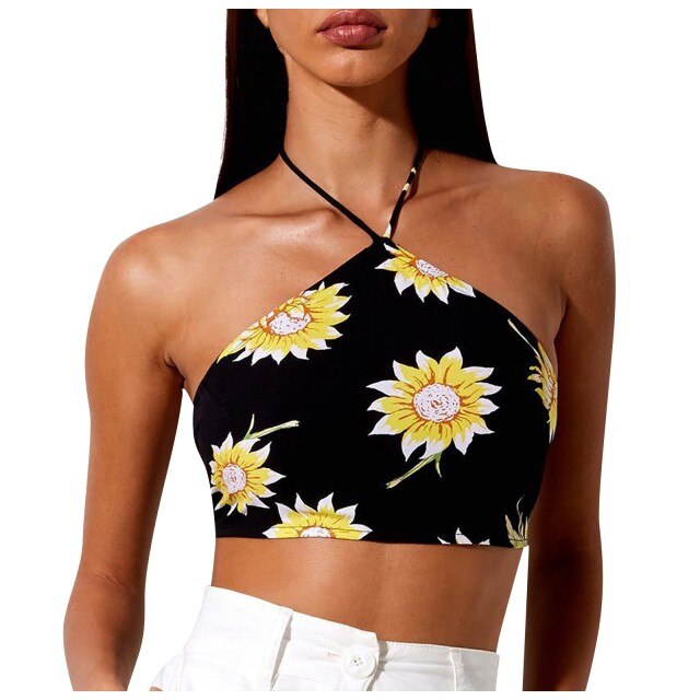 Sexy Halter Women Shirt Leopard Sleeveless Blouses Women Super-short Top Summer 2021 Street Style Womens Blouses And Tops Slim