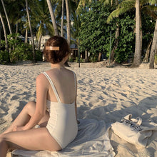 Load image into Gallery viewer, Sexy High Cut One Piece Swimsuit Women Solid Swimwear Backless Monokini  Bathing Suit Removable Pad Beach Wear