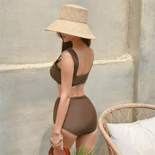 Load image into Gallery viewer, Sexy High Waist Bikini Women Solid Swimwear Pleated Biquini Crop Top Swimsuit Push Up Bathing Suit Pad Swimming Suit Korea Style
