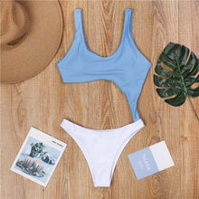 Load image into Gallery viewer, Sexy Hollow Out Swimsuit Women Swimwear One Piece Bodysuit Push Up Monokini Print Bathing Suits Swim Suit Wear Female Beachwear