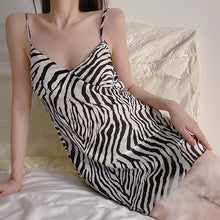 Load image into Gallery viewer, Sexy Ice Silk Lingerie Lazy Little Pink Leopard Women&#39;s Sleepwear Sling Night Dress Animal Pattern Female&#39;s Home Clothes New