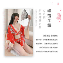 Load image into Gallery viewer, Sexy Kimono Nightgown Yukata for Woman Japanese Floral Fashion Yakata Cardigan Haori Silk Sleepwear Leisure Wear Pajamas Dress
