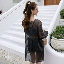 Load image into Gallery viewer, Sexy Lace Bikini With Cover UP Women Solid Swimwear Skirt Black Swimsuit Push Up Biquini Long Sleeve Bikinis Pads Bathing Suit