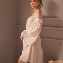 Load image into Gallery viewer, Sexy Lace Loose Suspender Sleepwear Low Chest Princess Long Sleeping Woman Lingerie Low-cut Straps Nightgown Nightdress