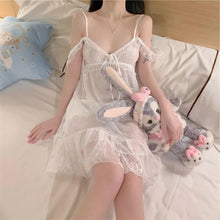 Load image into Gallery viewer, Sexy Lace Satin Sleepwear Women Lingerie Pajamas Set Babydoll Sexy Clothing Hot Dresses Exotic Plus Size Women Night Dress