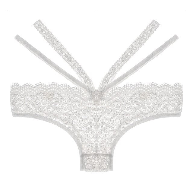 Sexy Lace Women's Panties Bikini Underpants Lace Transparent Underwear Seamless High Low-Waist Thong Lingerie Sex String Tanga