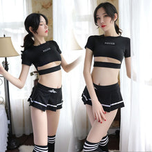 Load image into Gallery viewer, Sexy Large Size Pure Student  Cosplay Black Miniskirt  Lingerie Set Uniform Temptation Erotic JK Pleated Skirt Exotic Underwear