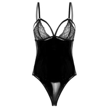 Load image into Gallery viewer, Sexy Lingerie Bodysuit Catsuit Women Underwear Leather Lace Patchwork Hot Erotic Lingerie Woman Latex Body Exotic Costumes