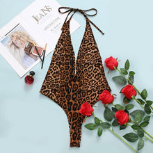 Load image into Gallery viewer, Sexy Lingerie Bodysuit Women Halter Backless Underwear Exotic Leopard Bandage Sex Clothing Femme Erotic Costume Porno Body Suit