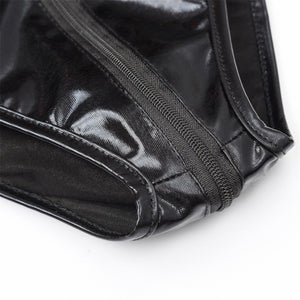 Sexy Lingerie Bodysuit Women Zipper Open File Leather Latex Sexy Underwear Push Up Bras Bodysuits Sex Body Teddies Sexy Costume