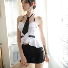 Load image into Gallery viewer, Sexy Lingerie Female Secretary Office Uniform Temptation Teacher Cosplay Sexy Striped Skirt Fancy Dress Women Erotic Costumes