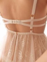 Load image into Gallery viewer, Sexy Lingerie Female Winter Water Soluble Floating Flower Eyelash Lace Perspective Temptation Sling Nightgown Sleepwear