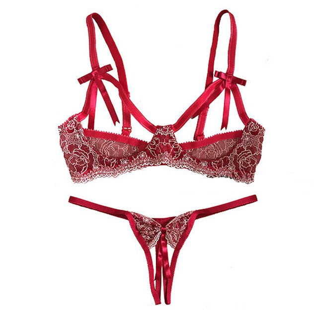 Sexy Lingerie French Bra Brief Sets Ultra Slim Women Underwear Sexy Lace Embroidery Bra Girls Lingerie Set Sale See Through Bra