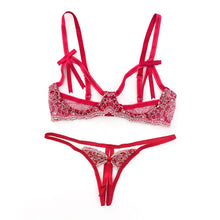 Load image into Gallery viewer, Sexy Lingerie French Bra Brief Sets Ultra Slim Women Underwear Sexy Lace Embroidery Bra Girls Lingerie Set Sale See Through Bra