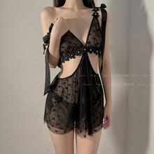 Load image into Gallery viewer, Sexy Lingerie Hot Erotic Women Nightdress Temptation Underwear Set Suspender Sheer Lace Embroidery Night Sleep Dress with Panty