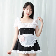 Load image into Gallery viewer, Sexy Lingerie Maid Cosplay Outfit For Women Sexy Skirt Uniform Dress Japanese Roleplay Costume Girl Translucent White Maid Apron