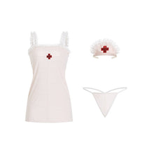 Load image into Gallery viewer, Sexy Lingerie New Lace Pleated Mesh Nightdress Soft Cute Sling Female Nurse Uniform Temptation Cosplay Cute Girl Exotic Anime