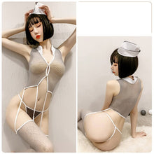 Load image into Gallery viewer, Sexy Lingerie Sexy Hollow Out Open File Stockings Uniform COSPLAY Stewardess Uniform Erotic Cosplay Sexy Skirt Slutty Nurse
