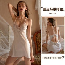Load image into Gallery viewer, Sexy Lingerie Sexy suspender pajamas temptation transparent lace nightdress deep V passion clothes Weimi womens lingerie