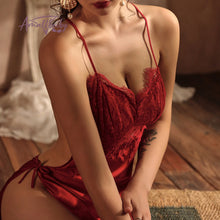 Load image into Gallery viewer, Sexy Lingerie Silk Satin Sleepwear Women Deep V Sleeveless Nighties Beautiful Back Nightdress Nightwear Nightshirt Home Clothes