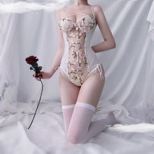Load image into Gallery viewer, Sexy Lingerie Sling Bodysuit Underwear Erotic Lace Floral Embroidery Mesh Bra Set Exotic Sensual Lingerie for Women Underwear
