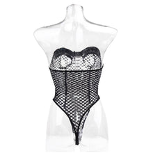 Load image into Gallery viewer, Sexy Lingerie Teddies Bodysuit Erotic Outfit Open Crotch Stretch Fishnet Strapless Catsuit Body Stockings Porn Underwear Costume