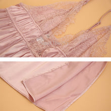 Load image into Gallery viewer, Sexy Lingerie Women Nightgowns Eyelash Lace Satin Backless Cross Side Open Sling Strap Nightdress Nightwear Home Night Dress