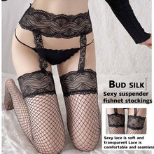 Load image into Gallery viewer, Sexy Lingerie Women Tights Stockings Sexy LaceTemptation Hollow Fishnet Socks Garter Belts High Stockings Erotic Socks Women&#39;s