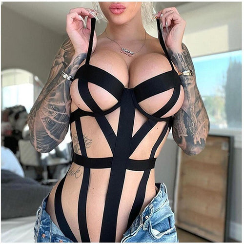Sexy Lingerie Women's  Bodysuit Sexy Lace Erotic Costumes Three-point Cutout Strap Sex Underwear Nightwear Exotic Apparel