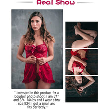 Load image into Gallery viewer, Sexy Lingerie for Women Lace Babydoll Dress Bridal Lingerie Maternity Negligee Plus Size Lingerie Bow Ultra Short Pajamas S-5XL