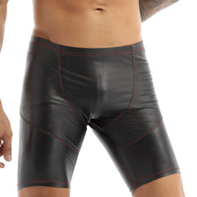 Load image into Gallery viewer, Sexy Mens Faux Leather Shorts Sports Gym Tights Shorts Body Suits Pants Swimsuit Trunks Boxer Swimming Wear Shorts Bathing Suit