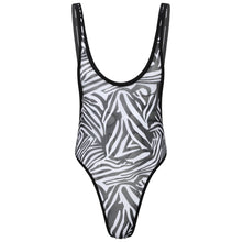 Load image into Gallery viewer, Sexy Mens Lingerie Mesh Bodysuit  Underwear Sheer Zebra Jumpsuit Romper Singlet Bodysuit One Piece Erotic Sex Male Costume