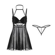 Load image into Gallery viewer, Sexy Mesh See-through Halter Nightgown Female Backless Temptation Sexy Underwear Women Sexy Costumes for Sex Erotic Lingerie