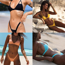 Load image into Gallery viewer, Sexy Micro Bikini 2021 Women Thong Swimsuit Bandage Bikini Set Swimwear Female Halter Top Brazilian Bathing Suit Bather Biquini